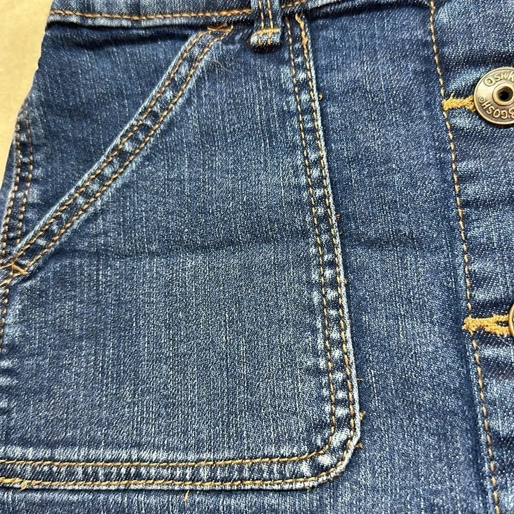 Oshkosh B’gosh Blue Denim Button Front Skirt Cotton/Elastane Four Pockets 6/6X